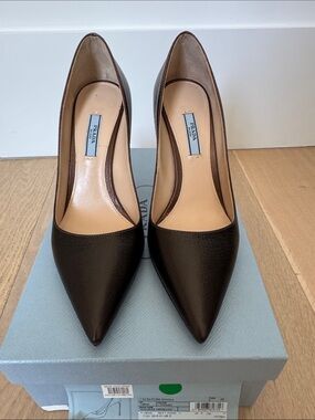 Prada Cognac pointed toe pumps